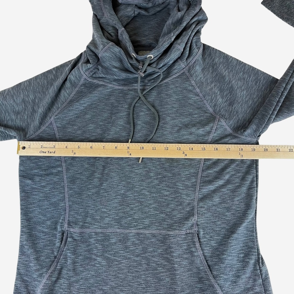 Athleta hooded cowl neck heather slate blue M/L - Picture 5 of 10